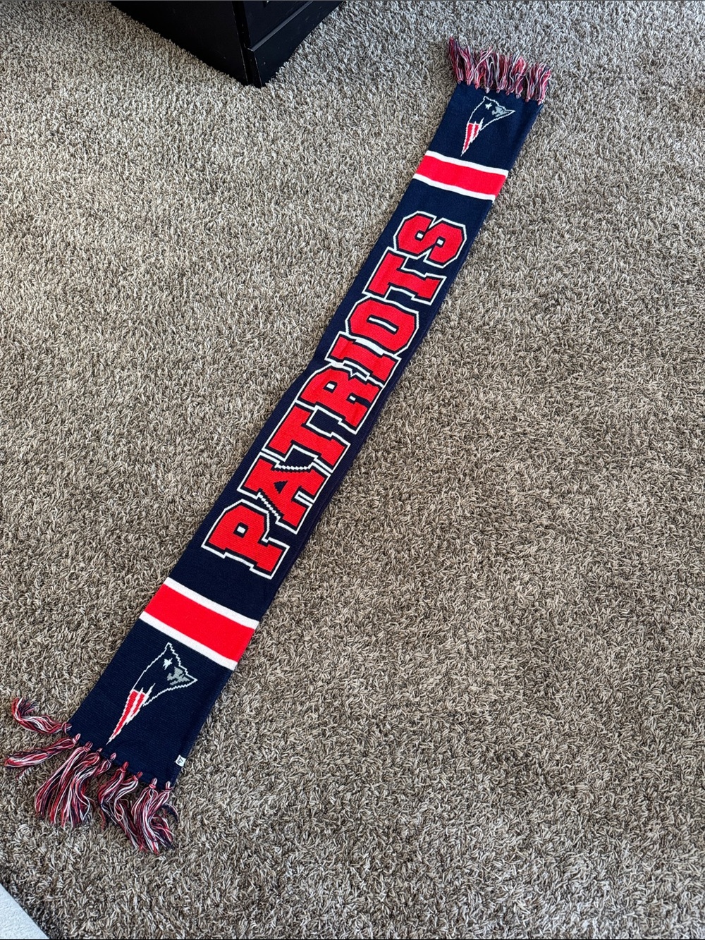 PATRIOTS 47 Brand Navy Scarf with Red & White Accents